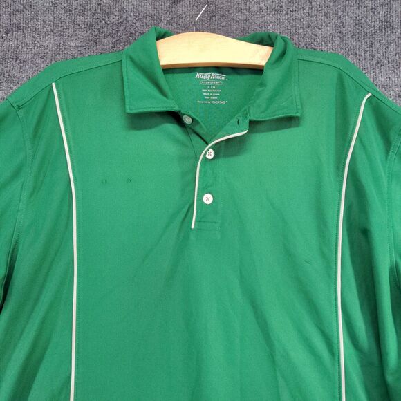 Krispy Kreme Men's Hydrovent Employee Piping Polo Shirt Uniform Green Large - Picture 3 of 13